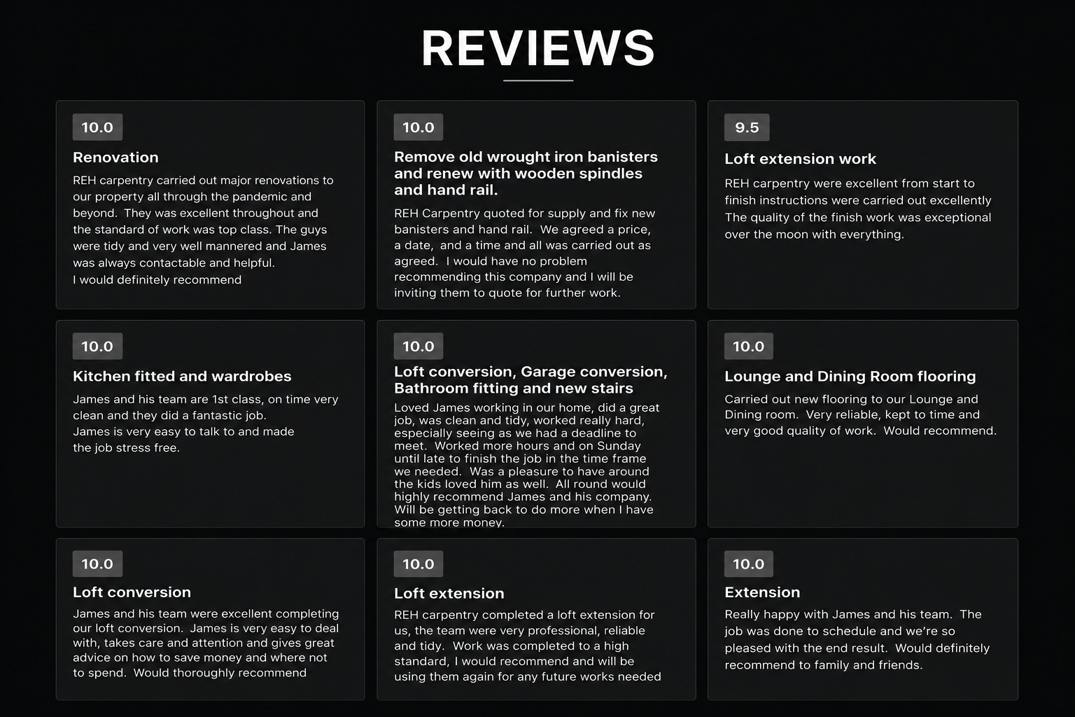 Customer testimonials and reviews